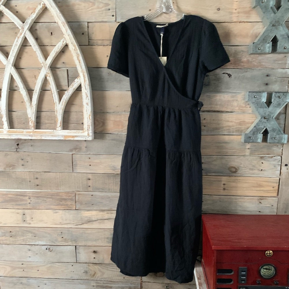 Black Double Wrap Dress